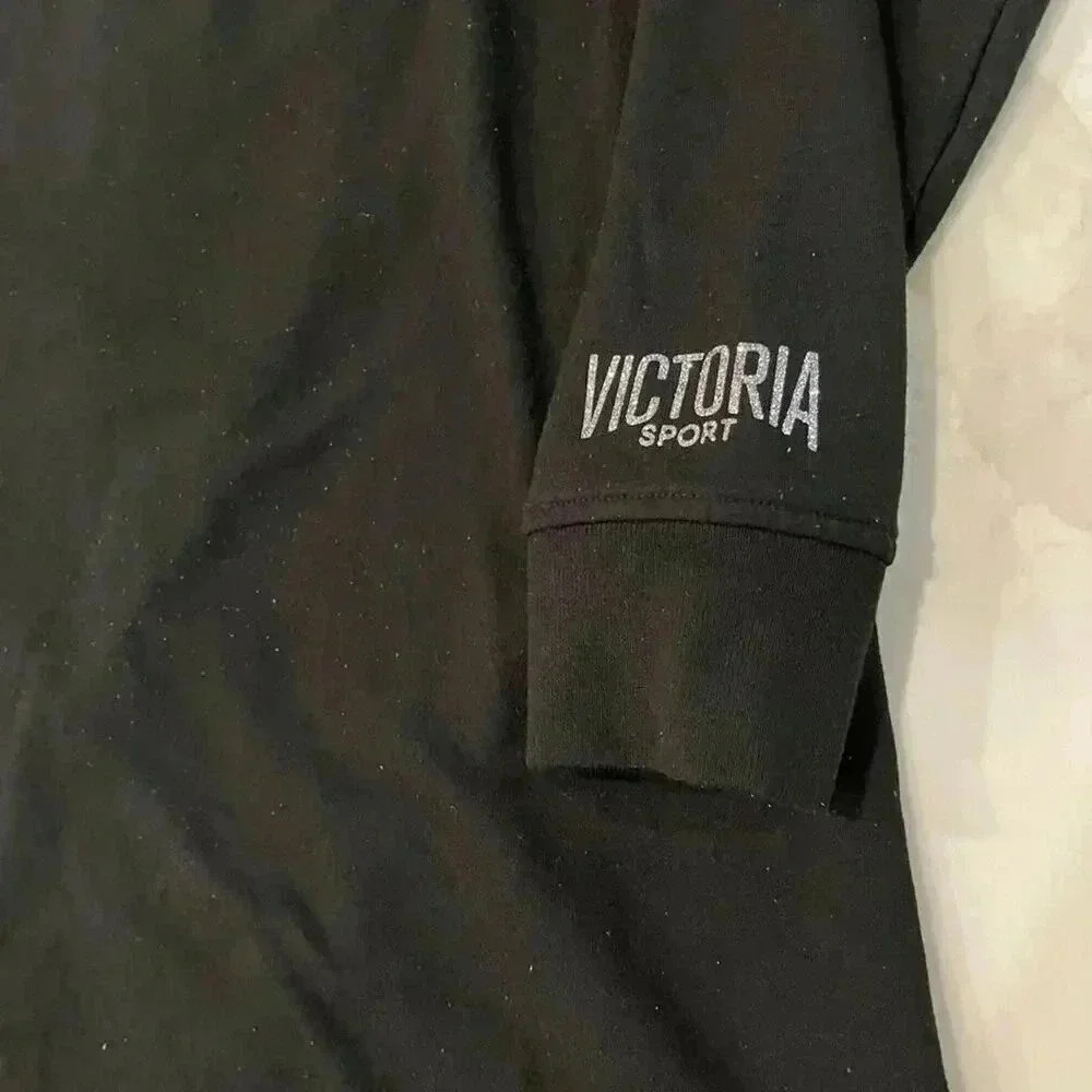 Victoria Sport Victoria's Secret Black Hooded Open Back Gym Cover Dress Women XS - Picture 3 of 7